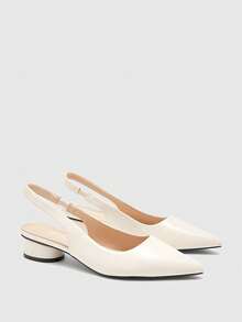 CUCCOO BIZCHIC Zapatos de tacón de punta elegantes para mujer, diseño minimalista para ir al trabajo - Albaricoque - Ver 2