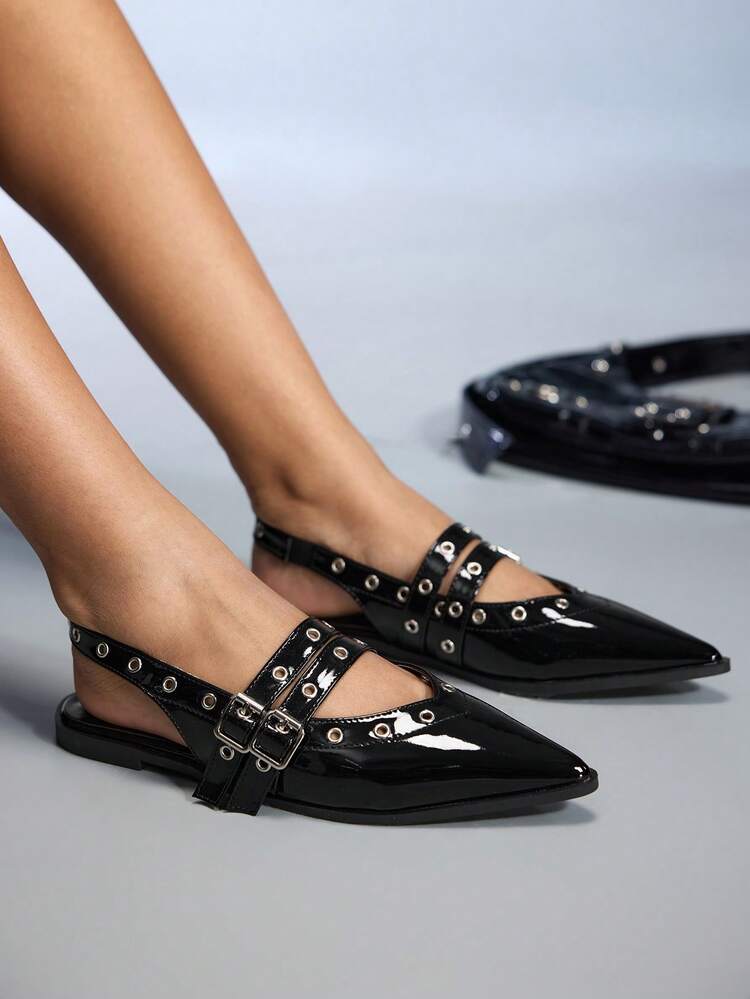 CUCCOO GRLICON Women's Pointed Toe Buckle Design Casual Everyday Versatile Fashion Shoes For Christmas