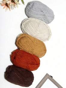 5卷250克手工钩编毛线，柔软舒适，多色编织线，用途广泛，可用于制作钱包、包包、衣服等，DIY情人节礼物手工项目