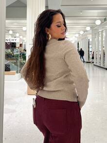 NegzBox Women's Casual Collegiate Style Patchwork Argyle Pattern Long Sleeve Button-Up Cardigan Sweater, Autumn - Multicolor - View 2