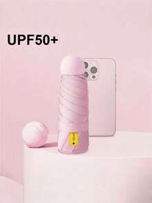 1 Piece, Mini Travel Sun Umbrella With Protective Cover, Small And Compact UV Resistant Umbrella, Lightweight Windproof Sun Umbrella, Suitable For Hiking - Multicolor - View 22