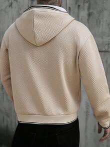 Manfinity CasualCool Męska bluza z kapturem z teksturowanego materiału - Morela - Zobacz 2