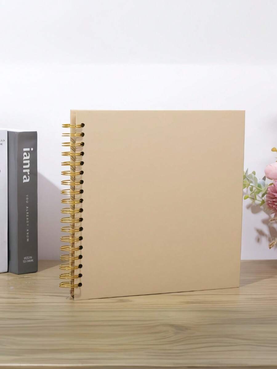 SHEIN 8x8英寸/10x10英寸DIY剪贴簿相册40页/20张精装牛皮纸剪贴簿相册纪念册适用于婚礼和周年纪念家庭 - 黃色 - 查看 1