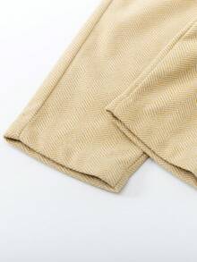 3pcs/Set Baby Boy Formal Suit Set - Light Khaki Herringbone Blazer + Trousers, Paired With White Shirt & Orange Bow Tie, Double-Breasted Gentleman Design, Suitable For Birthday Party, Ceremony, Wedding, Christening, New Year, Children Outfit, Baby Boy Clothing, Boy Suit, Baby Boy Set, Baby Boy Set