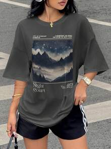 INAWLY 女士圆领宽松 T 恤，简约时尚休闲日常