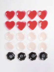 心形闪光硅胶乳贴，适合日常佩戴