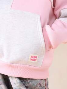 SUMWON Tween Color Block Hoodie Hood Pullover Sweatshirt For Casual Everyday Wear And Weekend Comfort Vacation - Multicolor - View 4