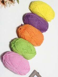 5卷250克手工钩编毛线，柔软舒适，多色编织线，用途广泛，可用于制作钱包、包包、衣服等，DIY情人节礼物手工项目
