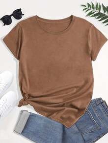 Camiseta holgada  con estampado de corazones y texto Faith Love Hope para mujer ideal para uso casual y deportivo - Marrón - Ver 4