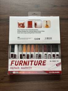 12 Piece Furniture Low Odor Repair Marker Pen Wood Cabinet Floor Touch Up Paint And Filler Stick Scratch Repair Set Touch Up Pen Composite Material Repair, Always Available At Home - one-size - View 2