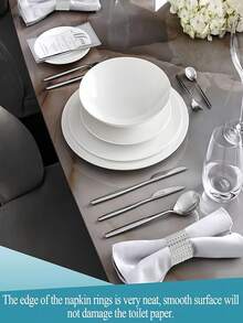 2/6/12/30/50PCS Diamond Napkin Rings Set, Luxury Rhinestone Napkin Holders For Christmas Wedding Dinner Party, Elegant Table Decorations For Anniversary Birthday Festival Holiday, Premium Hook & Loop Design, DIY Crafts, Gift For Women - Silver - View 2