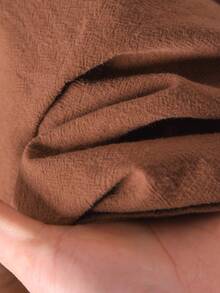 CosyJoli 大码女式刺绣拼接荷叶边喇叭袖时尚衬衫 - 棕色 - 查看 6