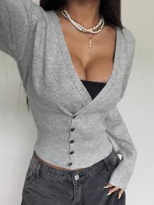 StreetHx Petite Niche Design Knitted Cardigan, Casual Women's Sweater Cardigan