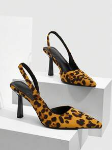 CUCCOO SZL Giày cao gót mũi nhọn họa tiết da báo gợi cảm thời trang dành cho nữ - Màu vàng - Xem 10