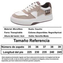 Zapatillas casuales y elegantes para mujer, zapatos de plataforma para estudiantes transpirables y de moda, zapatillas blancas transpirables para mujer, zapatillas con cordones antideslizantes para todas las estaciones para mujer, estilo para todas las estaciones, zapatos planos para mujer con bloques de color. - Caqui - Ver 5