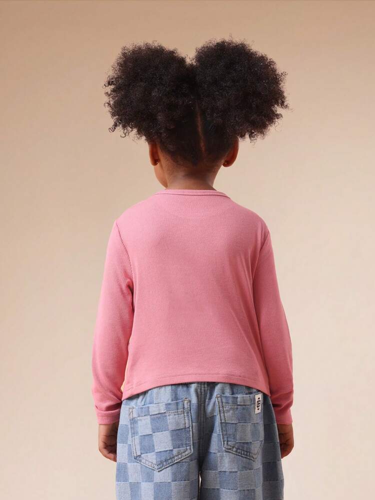 Butterfly Ribbed Long Sleeve T-Shirt