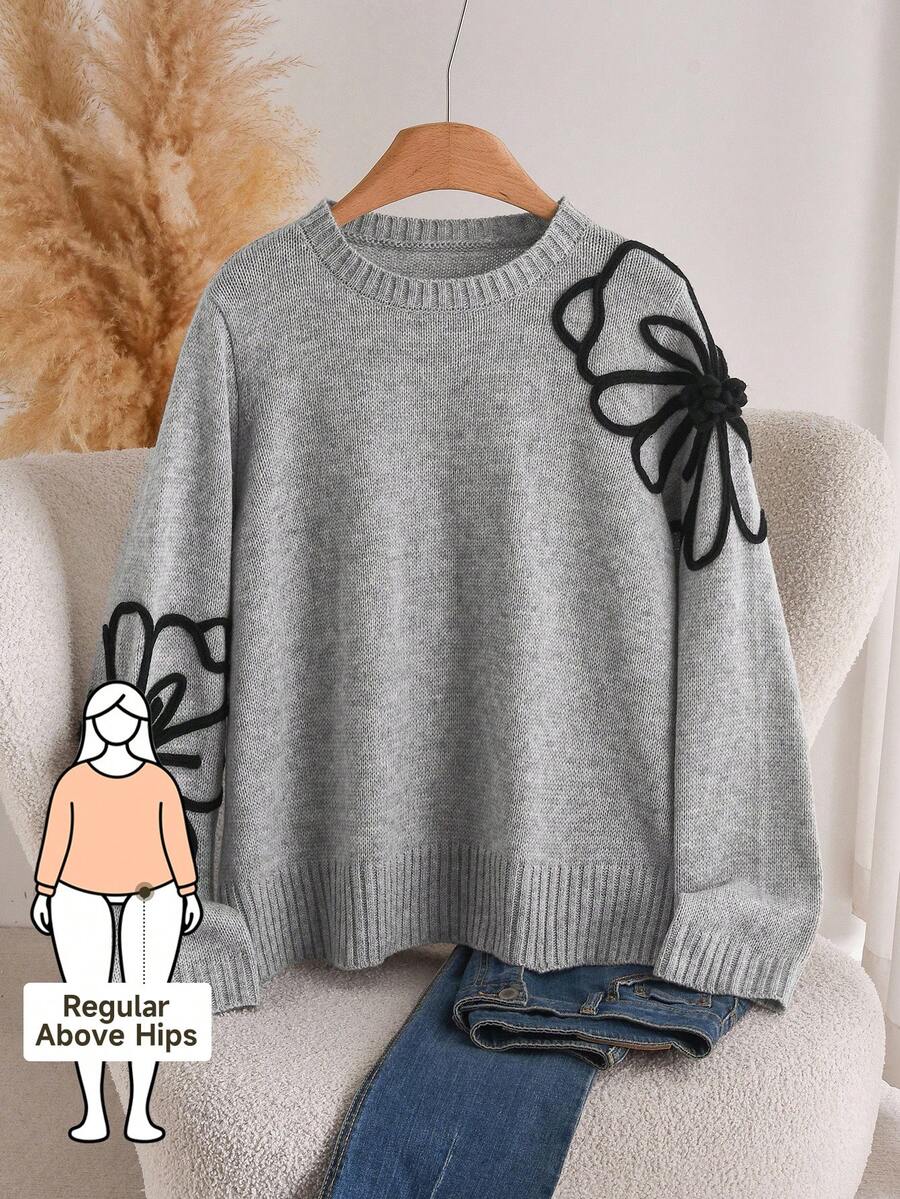 CosyJoli 大码秋冬针织上衣，保暖女上衣，秋冬休闲女上衣，毛线套头衫，可爱毛衣，秋冬女装