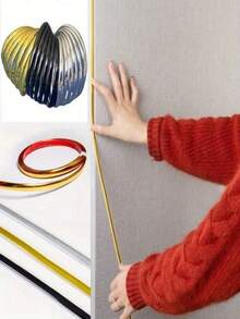 1 Roll Of Self-Adhesive Photo Frame Strip, Edge Pressing Strip, Beautiful Seam Strip, Waistline, Border Strip, Wallpaper, Wall Cloth, Edge Sealing Strip, Decorative Sticker - Multicolor - View 10