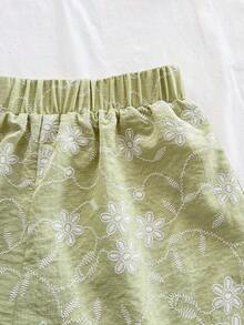 Soleia Women's Striped Print Ruffle Hem Twist Front Sleeveless Crop Top And Casual Shorts 2 Piece Set, Suitable For Party, Beach, Vacation Summer Lounge Set - Green - View 5