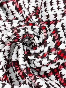 SHEIN Clasi Women's Elegant Plaid Blazer Jacket, Versatile Daily Wear Long Sleeve Blazer, Classic Checkered Jacket For Commuting, Autumn - Red - View 7