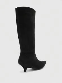 CUCCOO BIZCHIC Giày bốt cao đến đầu gối, gót thấp thời trang đa năng dành cho nữ - màu đen - Xem 7