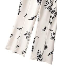 GlowEve CURVE Plus Size Elegant Floral Print Jumpsuit For Commuting - Apricot - View 6