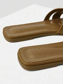 MOTF PREMIUM BRAID PU LEATHER FLAT SANDALS FOR CHRISTMAS