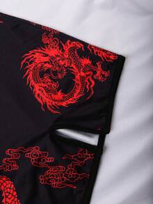 Sunspun 大码夏季镂空旗袍领开衩修身迷你连衣裙 - 彩色 - 查看 5