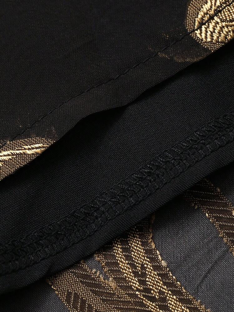 Women's Elegant Floral V-Neck Puff Sleeve Mid-Length Dress, Autumn/Winter