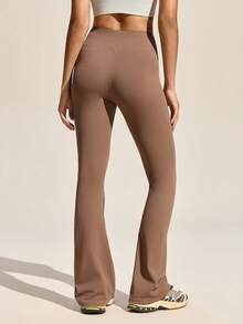 Exploreva 女士纯色高腰户外裤 - 卡其色 - 查看 7