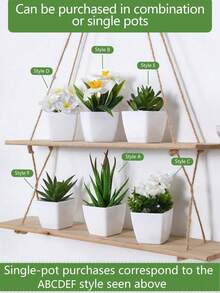 1 cái/bộ 6 cây mọng nước nhân tạo mini, thích hợp cho gia đình, phòng khách, bàn làm việc, bệ cửa sổ, trang trí bàn làm việc văn phòng, Ngày của Mẹ, trang trí tiệc cưới, trang trí sân vườn, cây ngoài trời. làm vườn, trang trí nhà bằng hoa giả - Màu xanh lá cây trắng - Xem 5