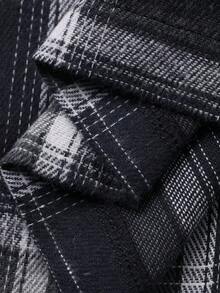 Livesso Women's Casual Plaid Loose Shirt And Straight Skirt Two Pieces Set, Fashion Vacation Street Style, Suitable For Autumn And Spring - Blue - View 8