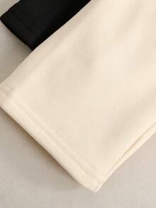 Teen Girls 2pcs/Set Home Leisure And Versatile Thermal Lined Tight Leggings For Girl, Black & Apricot, Fall/Winter Leggings Pack Clothes Pants Pack Of Pants