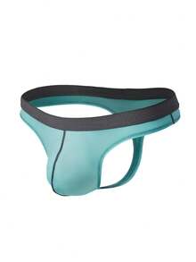 WENEZON Sporty Mens Thongs In Blue Fabric Featuring Eye Catching Contrast Binding Tanga Panties