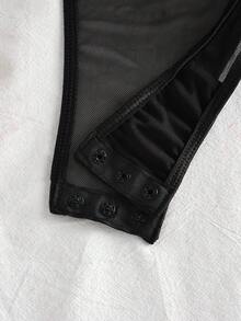 SHEIN 6Pcs Sexy Fishnet Nurse Costume Set - Black - View 6