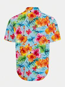 Manfinity RSRT Men's Tropical Print Short Sleeve Casual Vacation Shirt - Multicolor - View 4