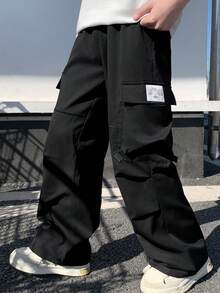 Pantalon droit ample en tissu imprimé, confortable et décontracté pour les garçons préadolescents. Convient pour l'école, le jardin, la plage, les anniversaires, le printemps, l'été, l'automne et l'hiver - Multicolore - Voir 2