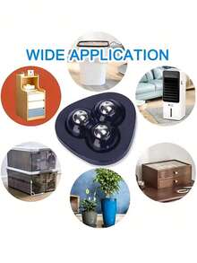 1/4个360°旋转自粘万向轮，超强粘性自粘脚轮套装，适用于垃圾桶、储物箱、家具、迷你家电 - ABS材质，内含钢珠