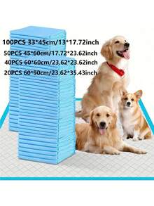 100/50/40/20 Bantalan Per Kemasan, Bantalan Pipis Hewan Peliharaan Super Penyerap, Dirancang Khusus Untuk Melatih Anjing Kecil, Sedang, dan Besar. Super Penyerap, Anti Bocor, Tahan Bau, Mudah Dibersihkan, Sekali Pakai. [Jumlah Bervariasi Tergantung Ukuran] - MultiWarna - View 2