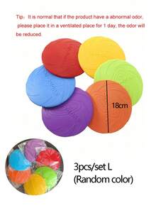1/5pcs Dog-O-Soar Flying Disc Pet Flying Disc Chew Toy, Random Color - Multicolor - View 14