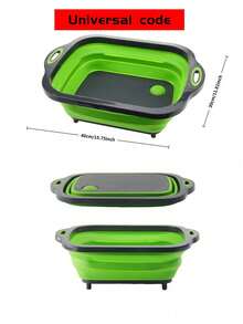 一体式可折叠砧板套装 - 可折叠洗碗机适用，带内置果蔬滤网和防滑底座的备餐碗 - 8.5夸脱厨房水槽架 - 节省空间设计，适合房车、公寓和露营旅行