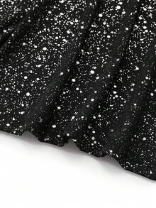 SHEIN Franclia Women's Round Neck Shiny Mesh Shawl Design Elegant Luxurious Maxi Party Dress - Multicolor - View 8