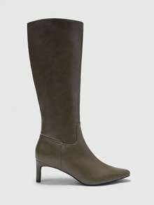 CUCCOO BIZCHIC Women's Fashion Versatile Commuting High Heel Mid-Calf Boots - Dark Grey - View 2