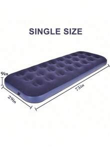 Colchón de aire, colchón inflable tamaño individual con superficie superior acolchada en onda, cama de aire duradera para el hogar, campamento y huéspedes - capacidad de peso de 500 libras (azul oscuro) - Multicolor - Ver 6