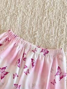 2pcs Girls Butterfly Print Long Sleeve Top And Loose Butterfly Print Pants Set, Fashionable And Cute Loungewear Teen Girl Pajama Set Girls Pijama 10 To 14 Years Pajamas Set Two Piece - Pink - View 8