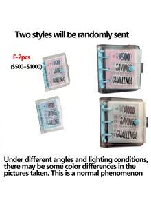 $150/$300/$500/$1000 迷你活页夹储蓄挑战，25 张纸套，金钱挑战口袋整理器 - 彩色 - 查看 8