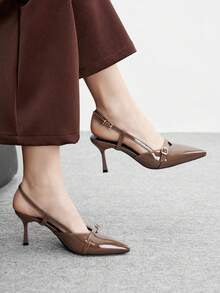 CUCCOO BIZCHIC 女士尖头高跟鞋，性感细高跟，户外/通勤，咖啡色，派对/宴会鞋 - 咖啡棕 - 查看 3