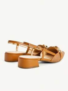 CUCCOO CHICEST 休闲露跟搭扣尖头女式平底鞋 - 咖啡棕 - 查看 10