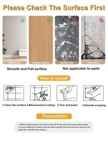 1 Roll Of 40cm Wide PVC Material Waterproof Wood Grain Refurbished Sticker, Suitable For Various Stove And Cabinet Wall Decorations - Beige - View 5