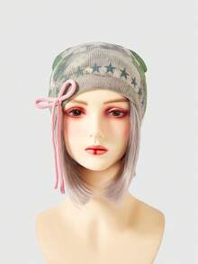 ROMWE Anime Women Beanie Hat - white and green - View 4